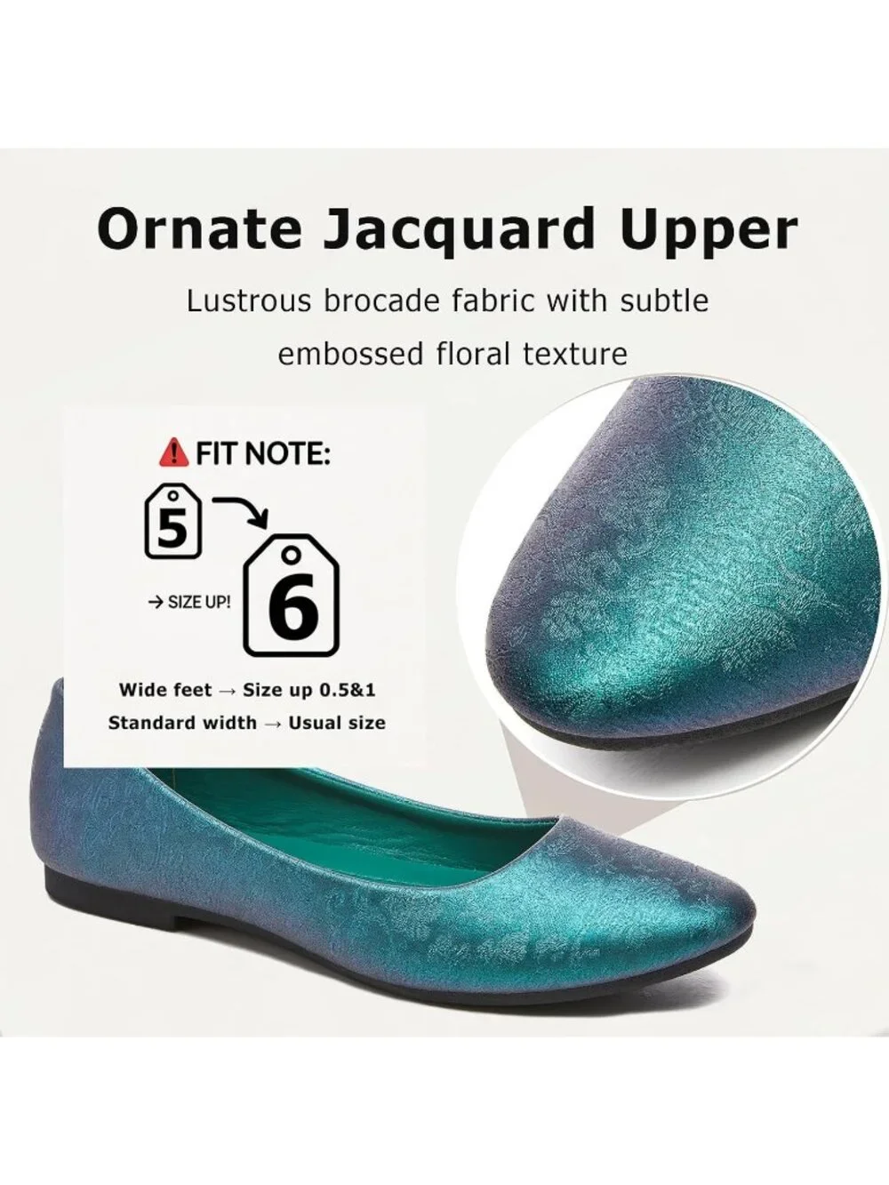 Women's Green Embroidery PU Leather Comfortable Ballet Flat Slip on Casual Shoes